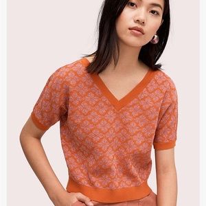 Kate Spade Floral Spade V-neck Sweater